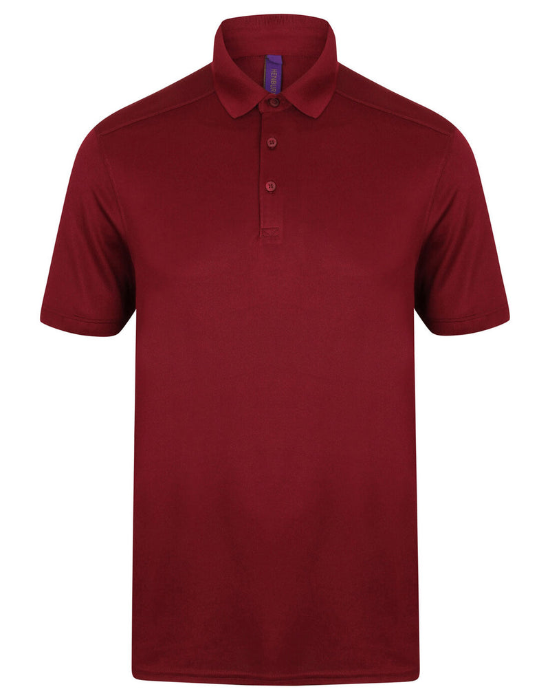 Henbury Mens Slim Fit Stretch Polo Wick Finish