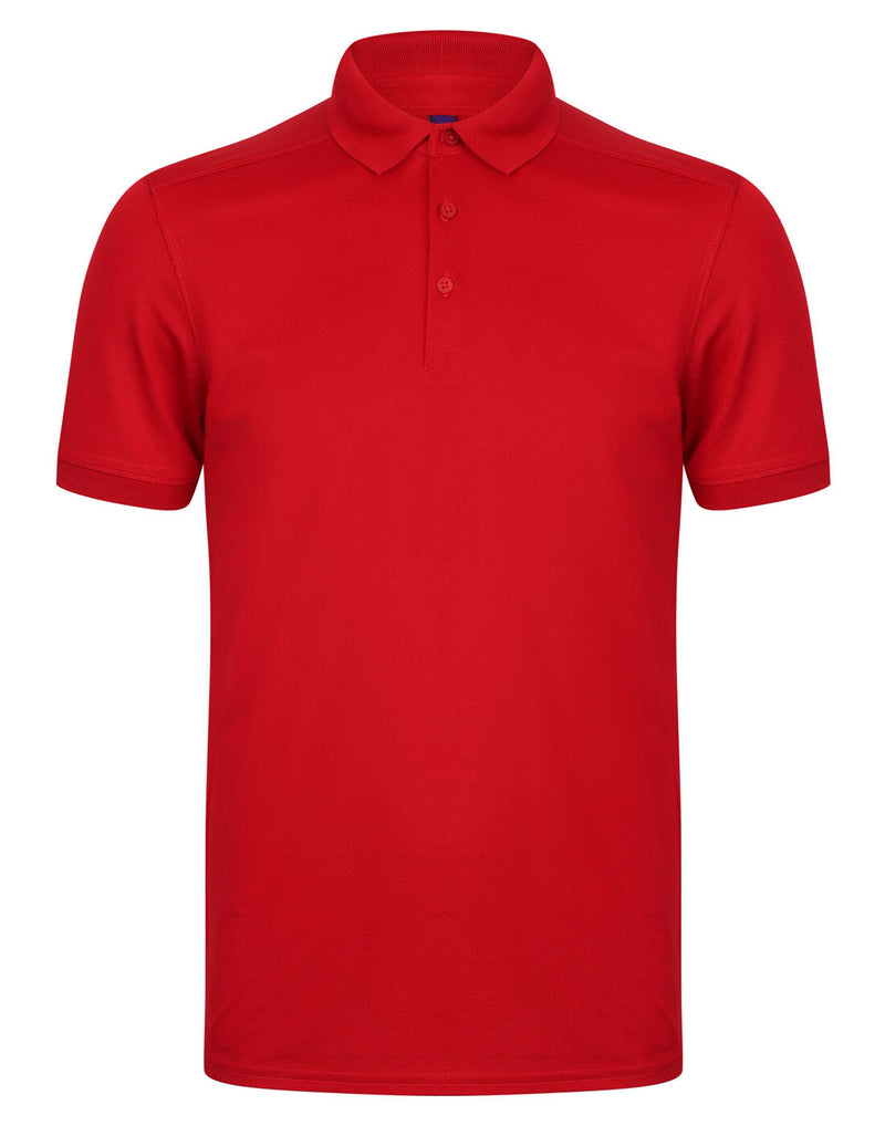 Henbury Mens Slim Fit Stretch Polo Wick Finish