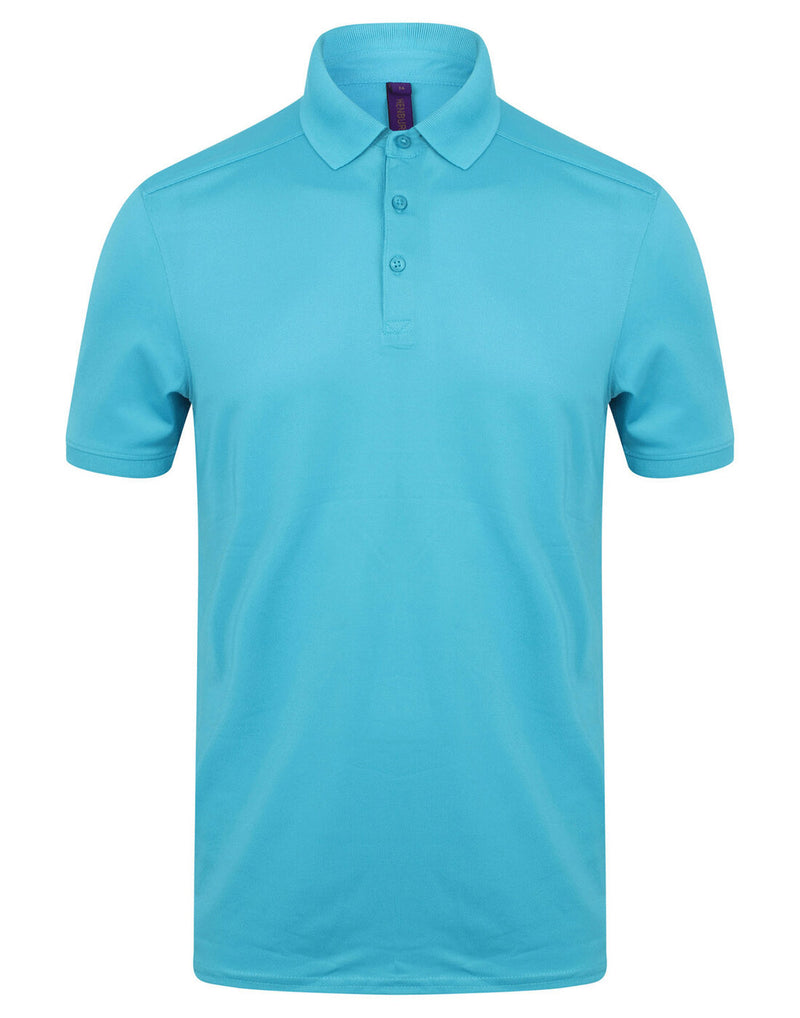 Henbury Mens Slim Fit Stretch Polo Wick Finish