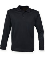 Henbury Coolplus Unisex Long Sleeve  Polo Shirt - thumbnail 7