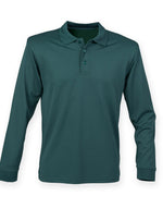 Henbury Coolplus Unisex Long Sleeve  Polo Shirt - thumbnail 9