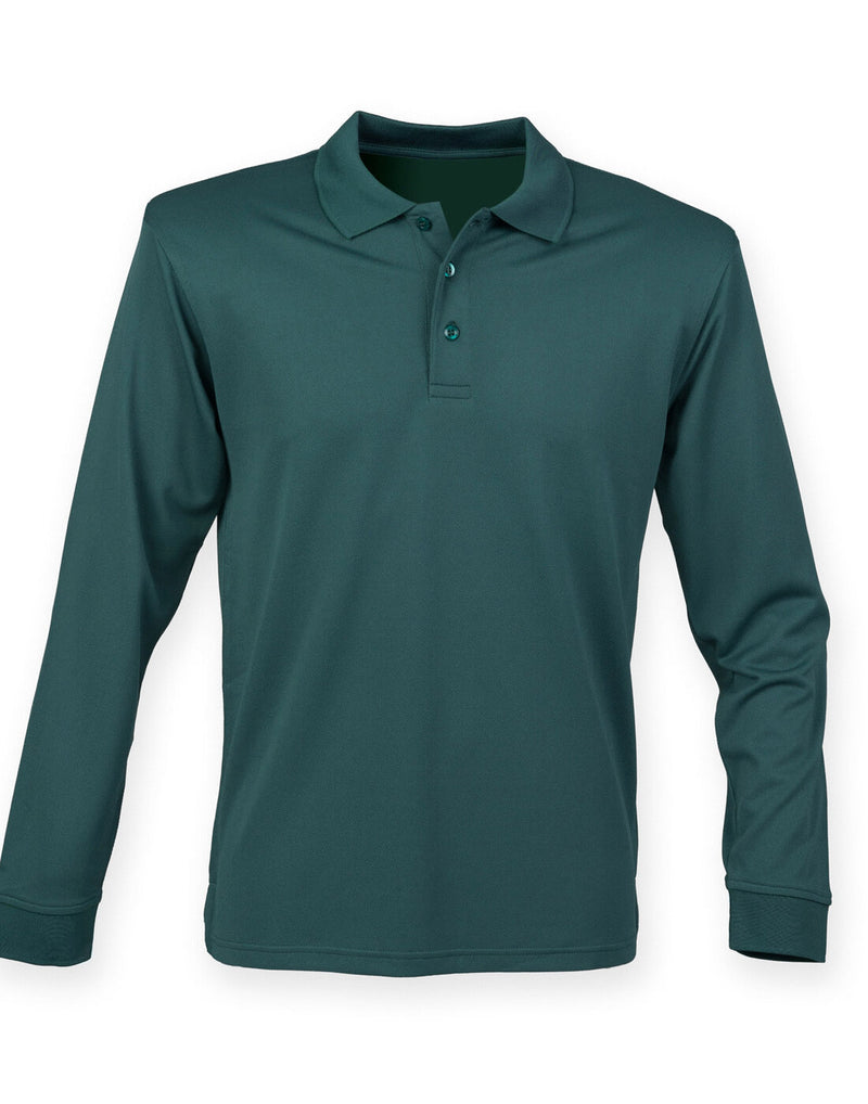 Henbury Coolplus Unisex Long Sleeve  Polo Shirt