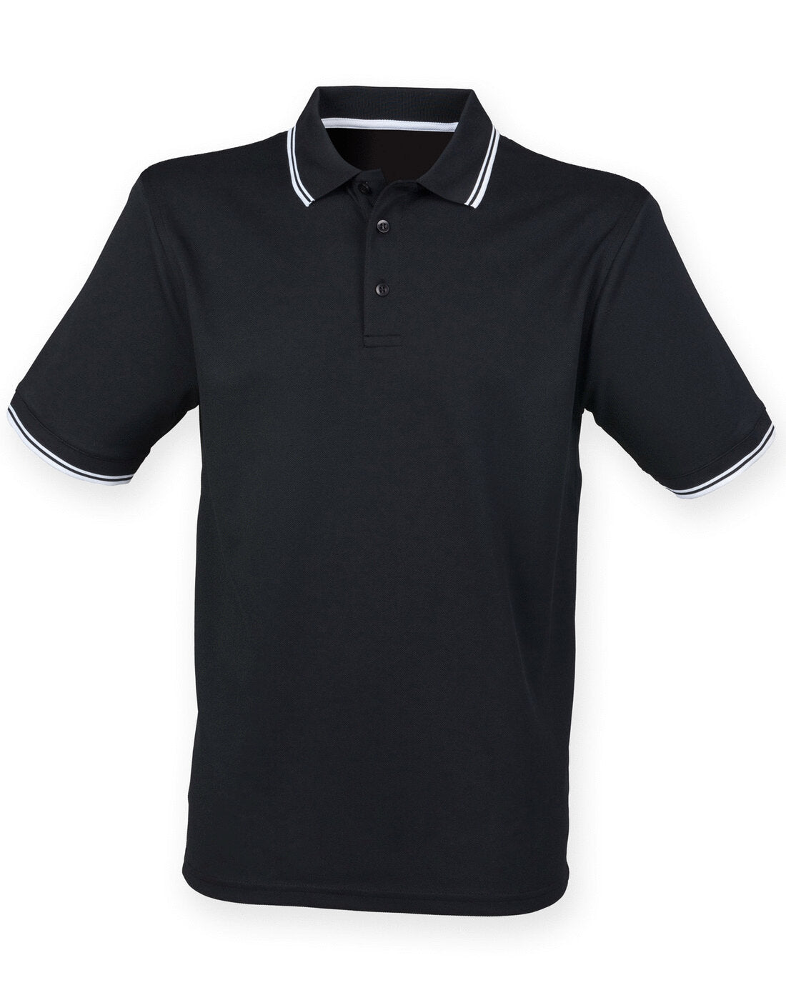 Henbury Coolplus Short Sleeve Tipped Polo Shirt