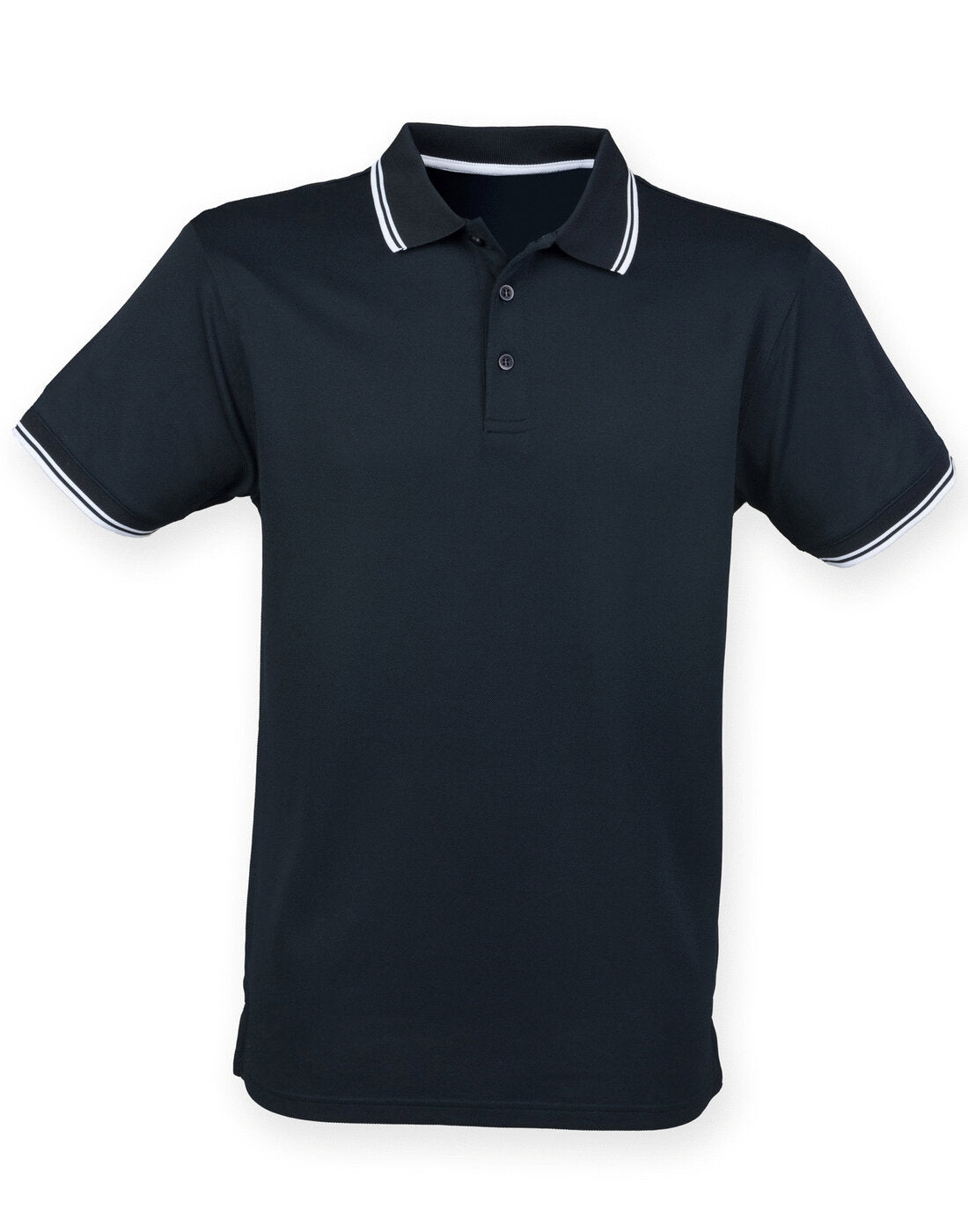 Henbury Coolplus Short Sleeve Tipped Polo Shirt