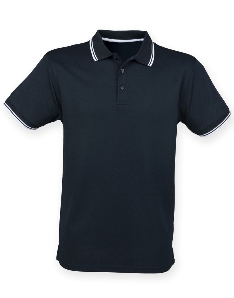 Henbury Coolplus Short Sleeve Tipped Polo Shirt