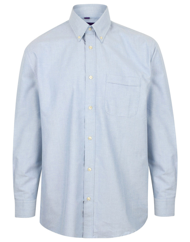 Henbury Mens Classic Long Sleeve Oxford Shirt