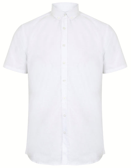 Henbury Mens Short Sleeve Modern Oxford Shirt - Regular Fit