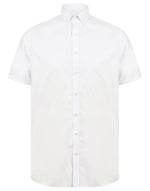 Henbury Mens Short Sleeve Modern Oxford Shirt - Slim Fit - thumbnail 4