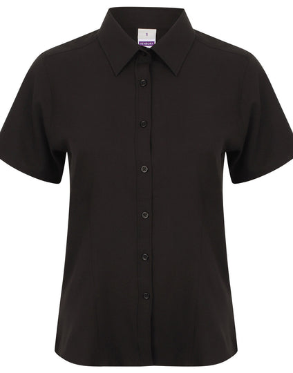 Henbury Ladies Wicking Anti-Bacterial Polyester Quick Dry Short Sleeve Shirt