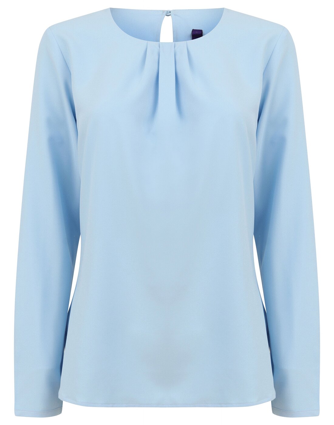 Henbury Ladies Pleat Front Long Sleeve Blouse