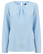 Henbury Ladies Pleat Front Long Sleeve Blouse - thumbnail 5