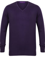 Henbury Lightweight V-Neck Jumper - thumbnail 3