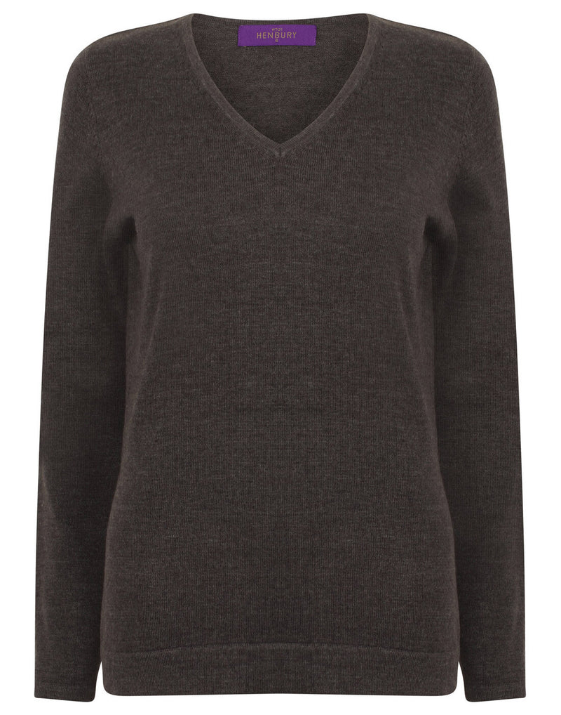 Henbury Ladies Lightweight V Neck Jumper