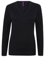 Henbury Ladies Lightweight V Neck Jumper - thumbnail 5