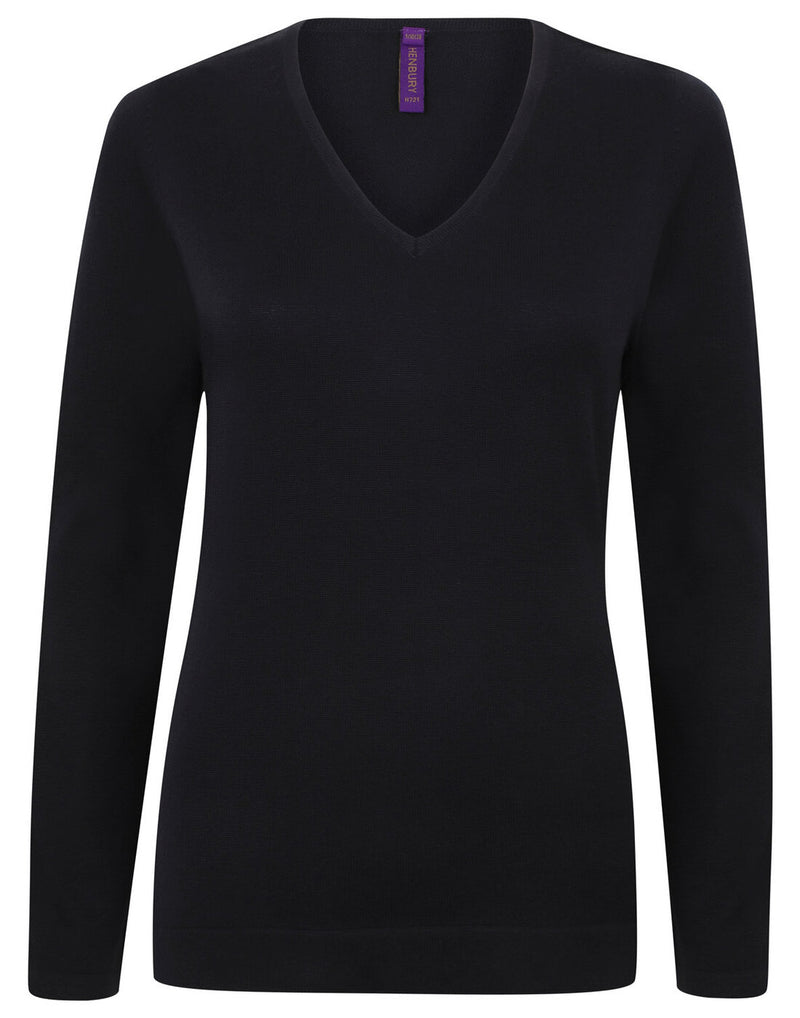 Henbury Ladies Lightweight V Neck Jumper