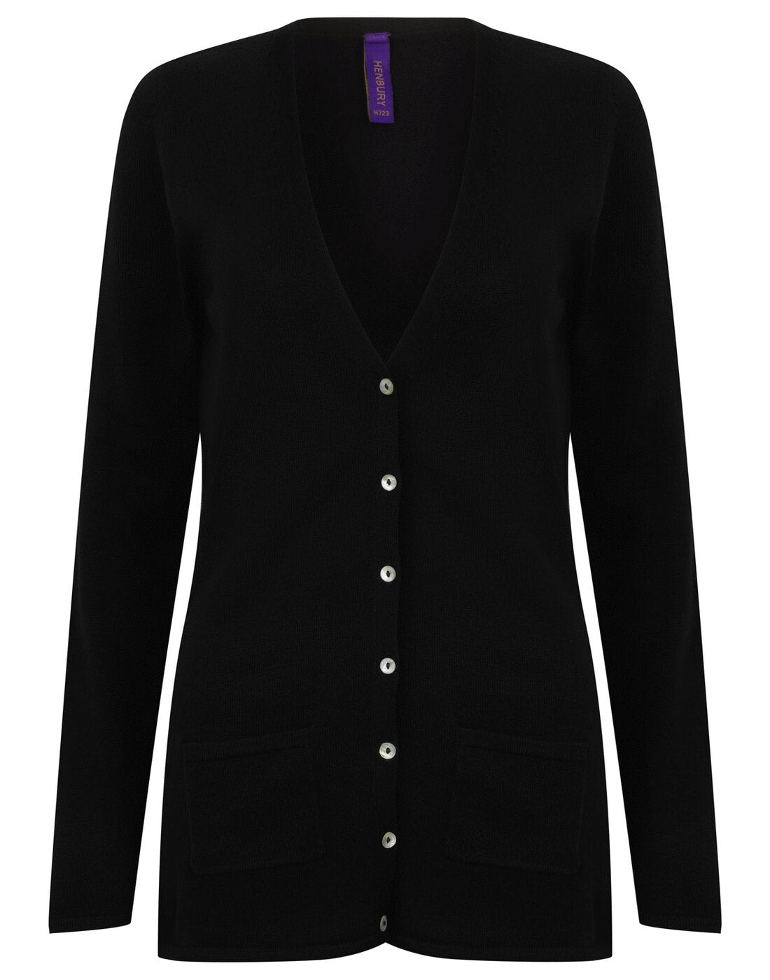 Henbury Ladies V Button Cardigan