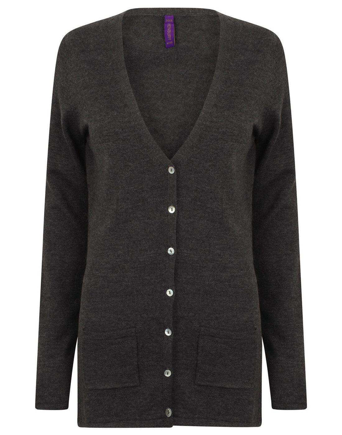 Henbury Ladies V Button Cardigan