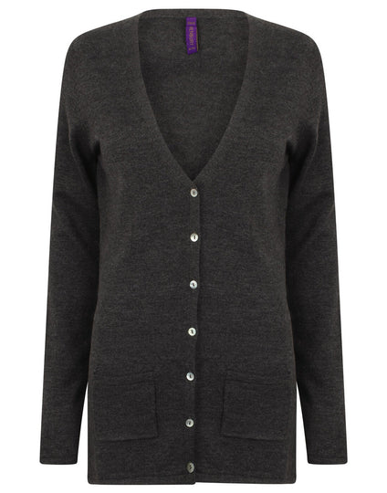 Henbury Ladies V Button Cardigan