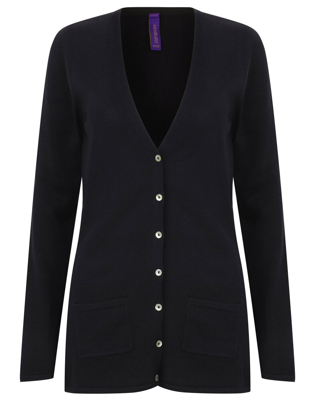 Henbury Ladies V Button Cardigan