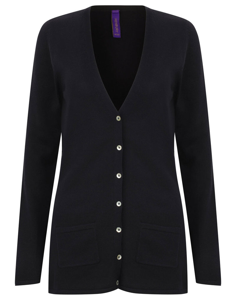 Henbury Ladies V Button Cardigan