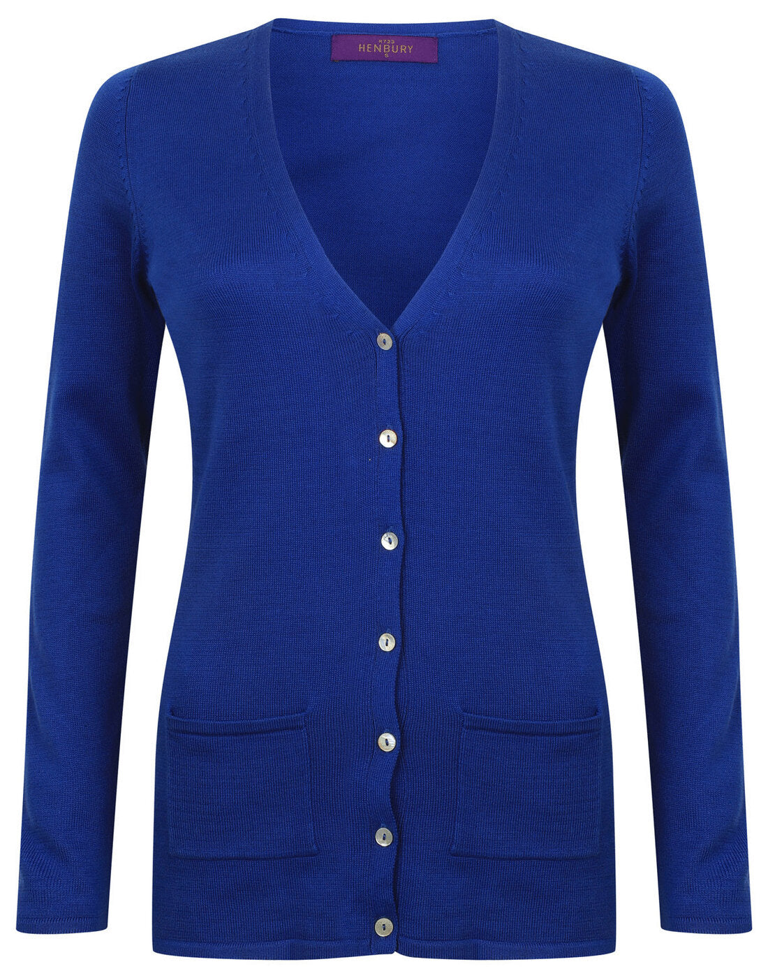 Henbury Ladies V Button Cardigan