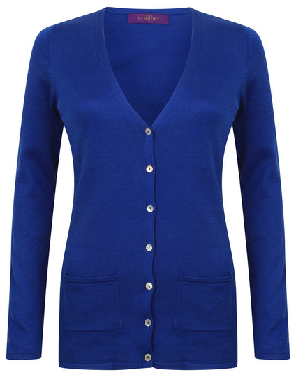 Henbury Ladies V Button Cardigan