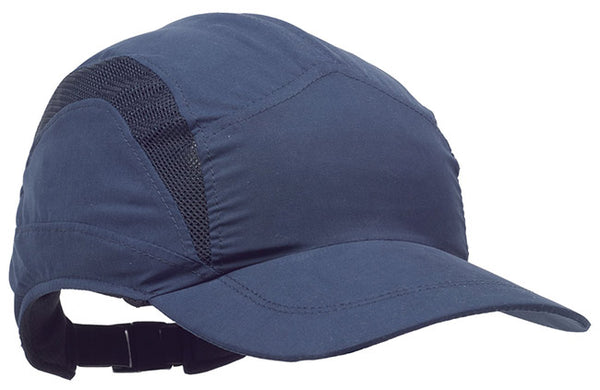 Navy blue 3M First Base 3 Classic bump cap with a standard 70mm peak for sun protection.