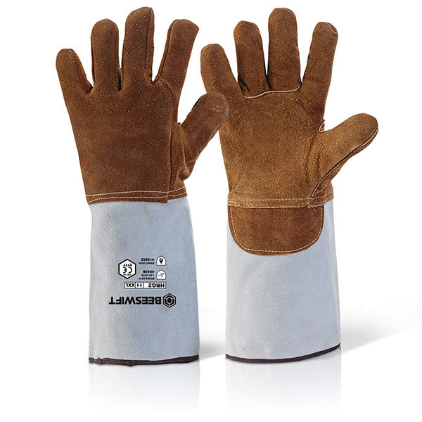 Beeswift High Quality Heat Resistant Guantlet Gloves 18" - (Pack of 10)