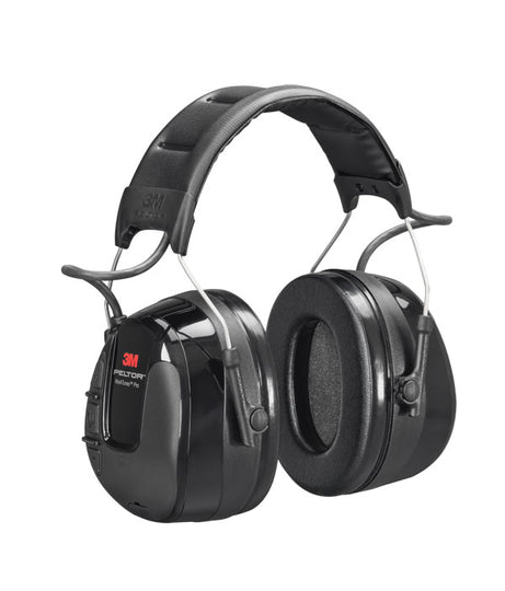 3M Peltor Worktunes Pro AM/FM Radio Headset, black, with built-in hearing protection.