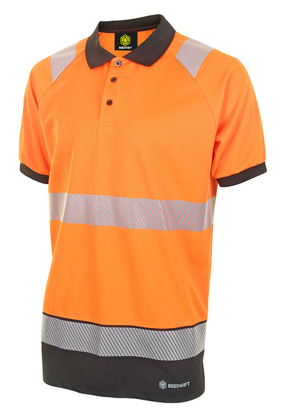 Deltic Beeswift Hi-Vis Two Tone Short Sleeve Polo Shirt