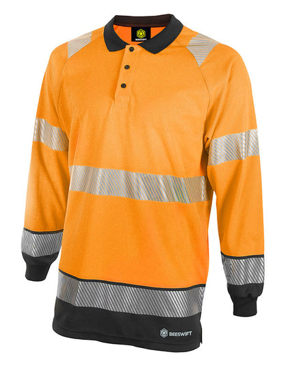 Deltic Beeswift Hi-Vis Two Tone Long Sleeve Polo Shirt