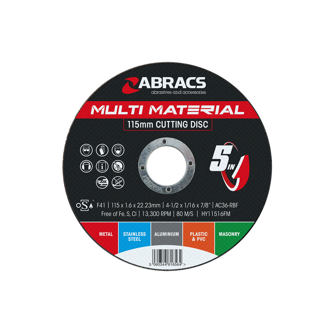 Abracs Hybrid 115mm maxi disc for combined cutting, grinding, and finishing.