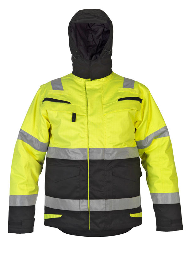 Hyd-MCVC-Wproof Ear Hydrowear Matlock Multi Cvc Waterproof Hi-Vis Fixed Lining Arc Parka Jacket
