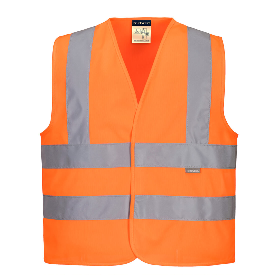 Portwest Hi-Vis Junior Band and Brace Vest JN14 – orange kids safety vest with reflective strips