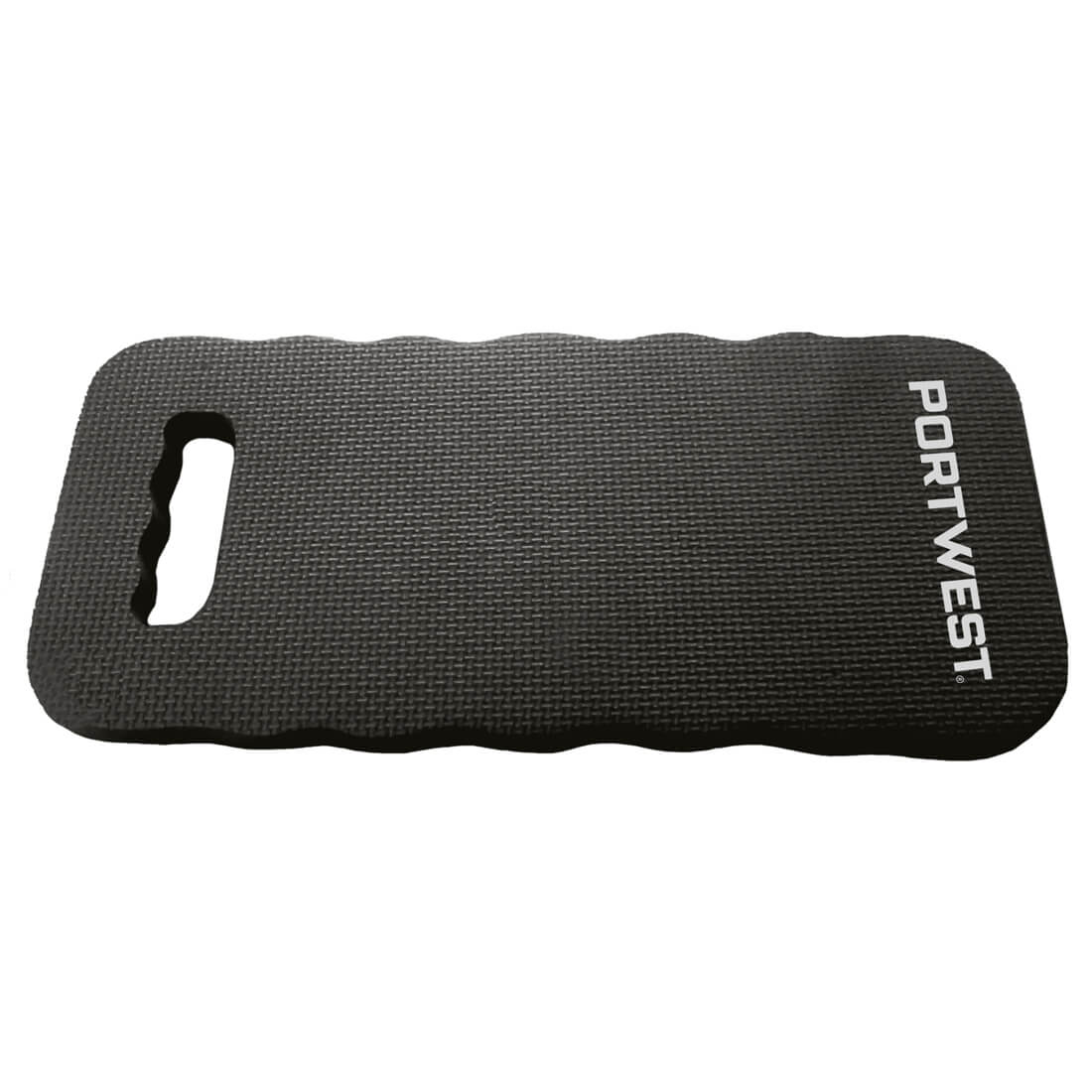 A simple, black rectangular Portwest Kneeling Pad (KP05) for basic protection.