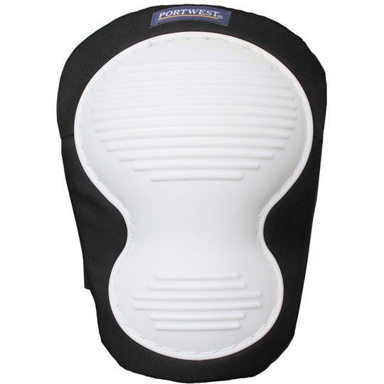 A white Portwest non-marking knee pad (KP50) designed to protect delicate surfaces.