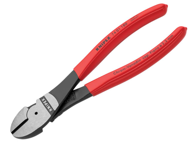 Knipex 74 01 Series High Leverage Diagonal Cutters, PVC Grips