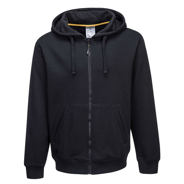 Portwest Nickel Sweatshirt Hoodie KS31 – black zip-up fleece hoodie for workwear comfort