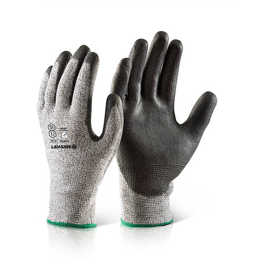 Beeswift Pu Coated Cut Level 5 Gloves