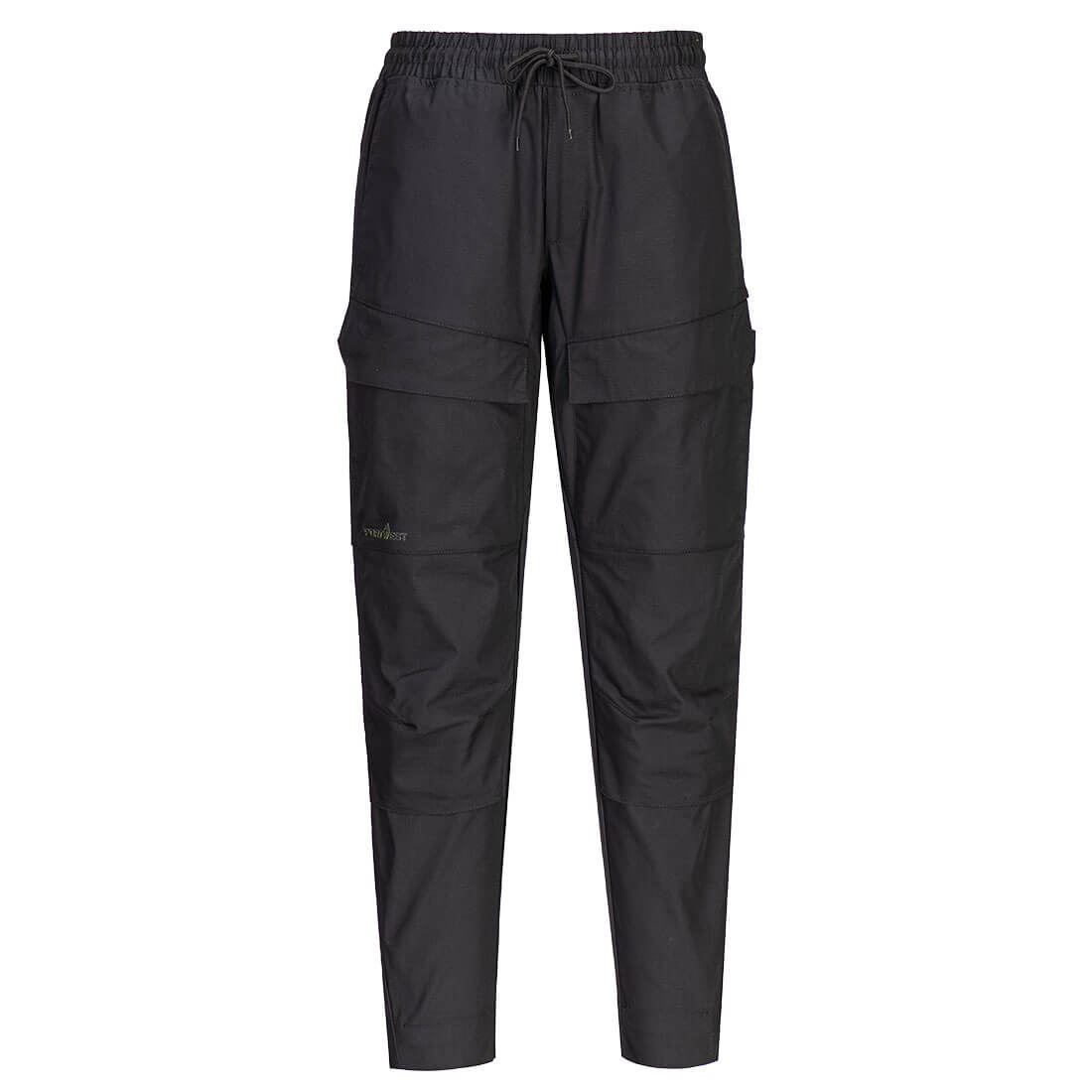 Black Portwest KX3 Drawstring Combat Trouser with slim fit and multiple pockets.