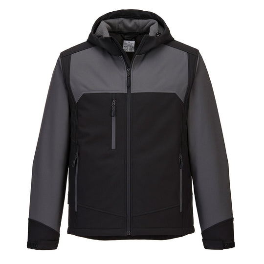 Portwest KX3 Hooded Softshell Jacket 3L KX362 – grey waterproof hooded work jacket