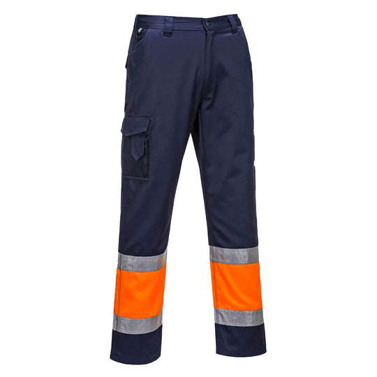 Orange and navy Portwest Hi-Vis Lightweight Service Trouser