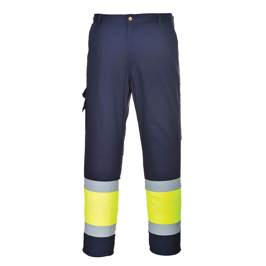 Yellow and navy Portwest Hi-Vis Lightweight Service Trouser