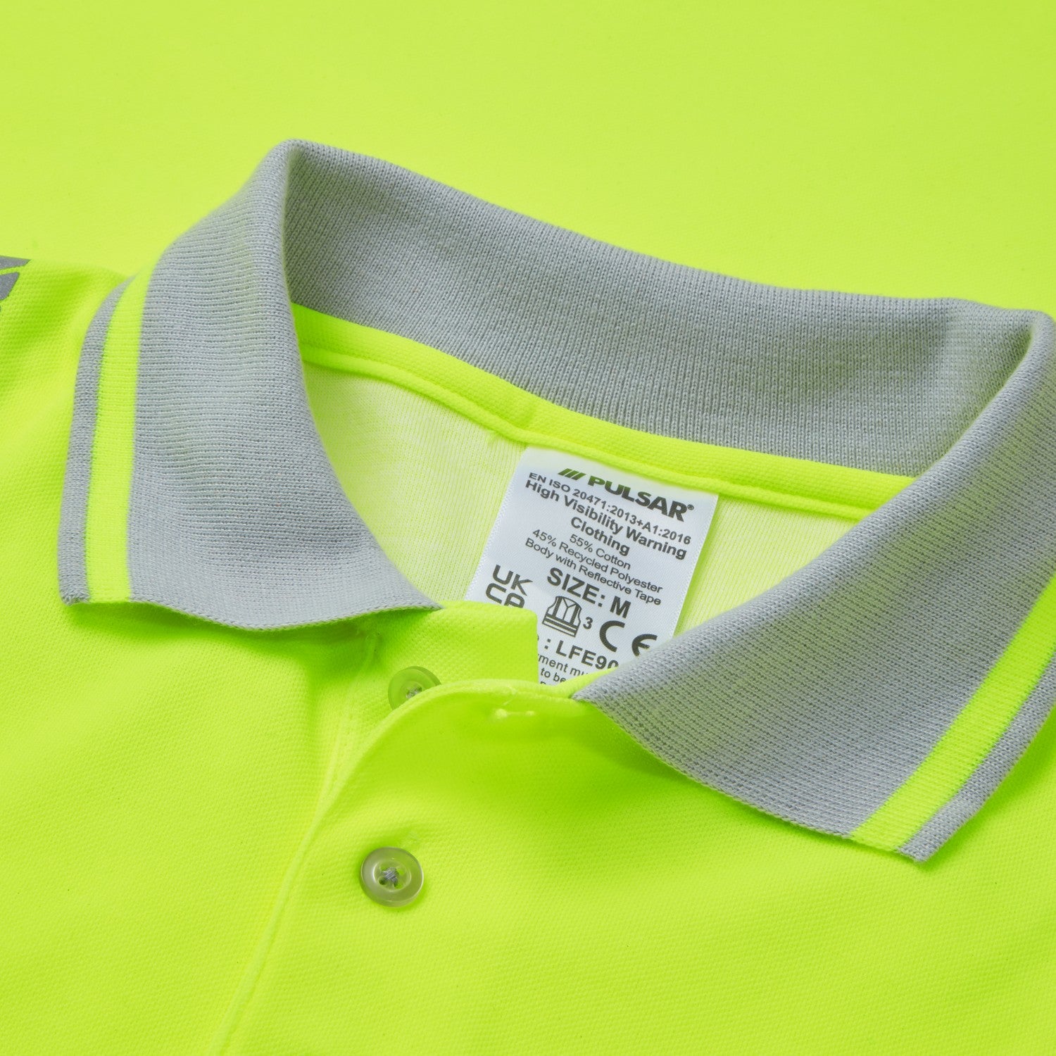Pulsar Life Mens Long Sleeve Hi-Vis Polo Shirt - LFE903