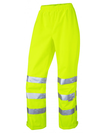 Leo Workwear Hannaford yellow Breathable Womens Overtrousers for maximum safety and comfort at work