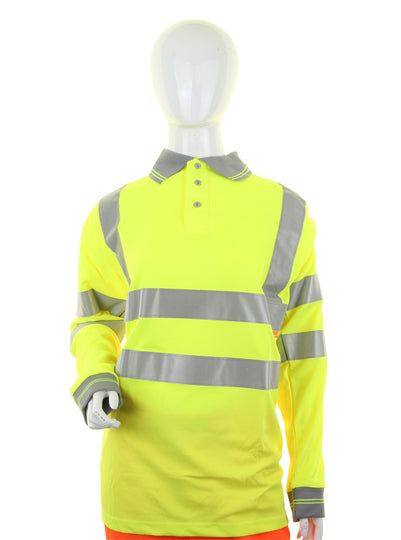 Beeswift Ladies Hi-Vis Long Sleeve Polo Shirt