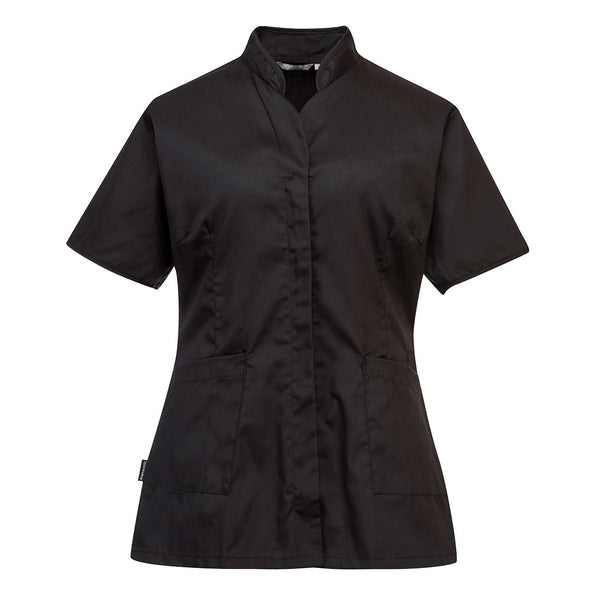 Portwest Premier Tunic LW12 – black women's professional tunic with front buttons and tailored fit