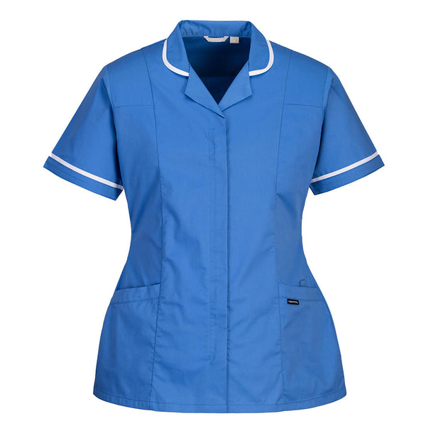 brown stretch-fabric tunic designed for comfort and movement