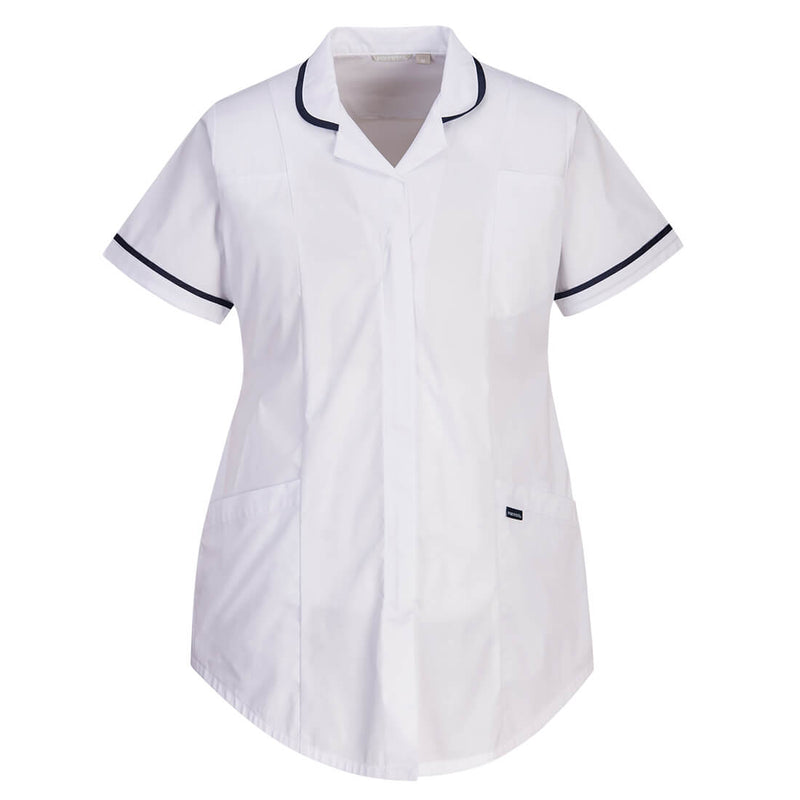white maternity tunic with soft fit and breathable fabric