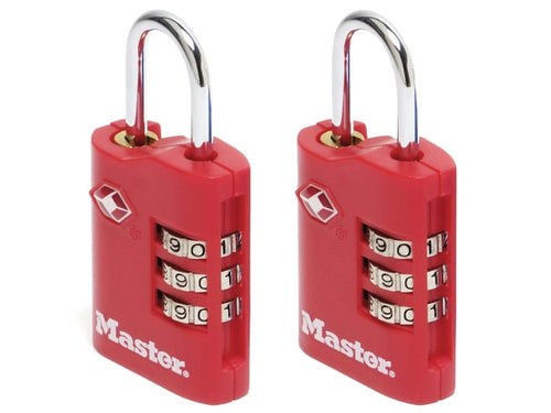 Master Lock TSA 3-Digit Combination Zinc 30mm Padlock x 2